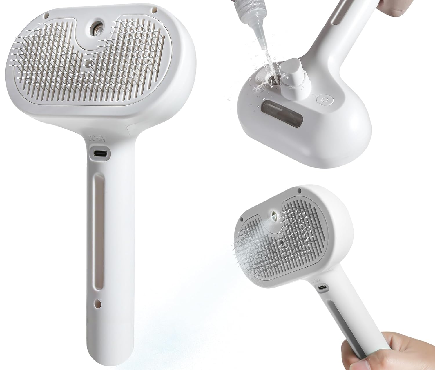 Spray Cat Brush with Built-In Water Tank