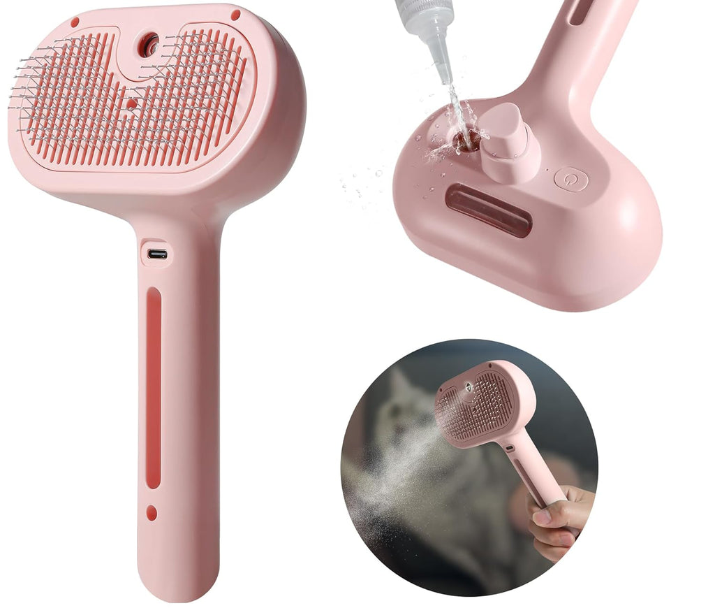 Spray Cat Brush with Built-In Water Tank